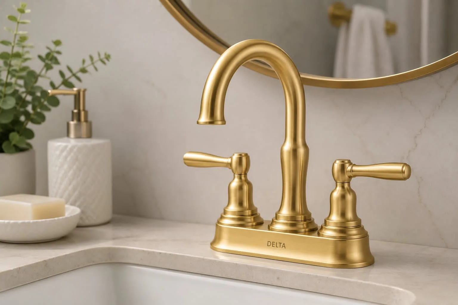 Why Delta Roe Centerset Brushed Gold Bathroom Faucet Is Worth Considering